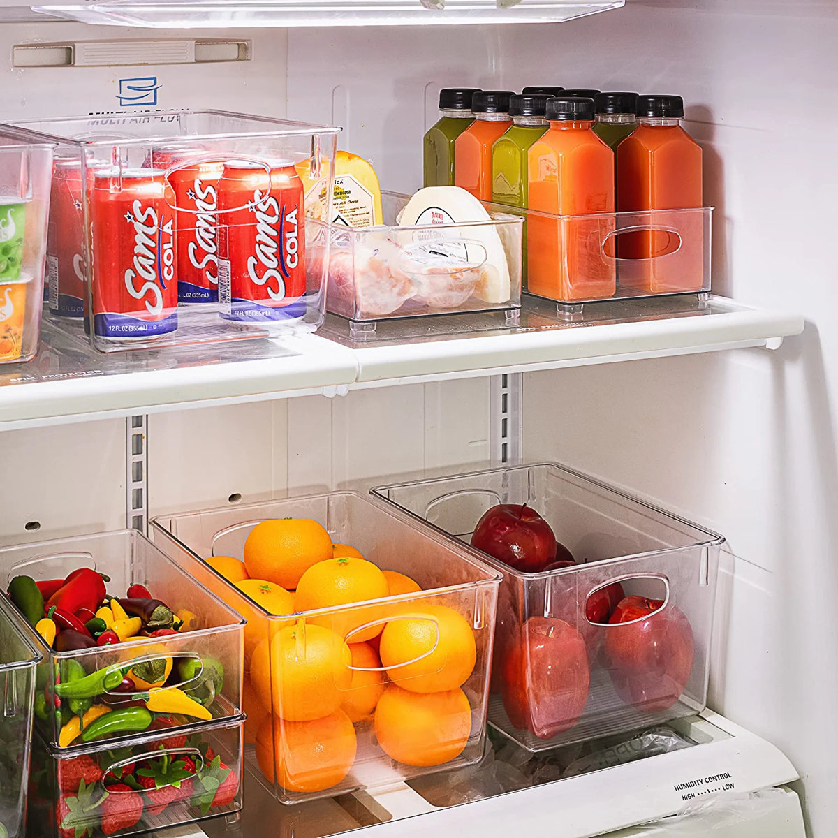 Sorbus 8 Piece 2 Sizes Clear Plastic Kitchen, Pantry, and Fridge Storage Bins